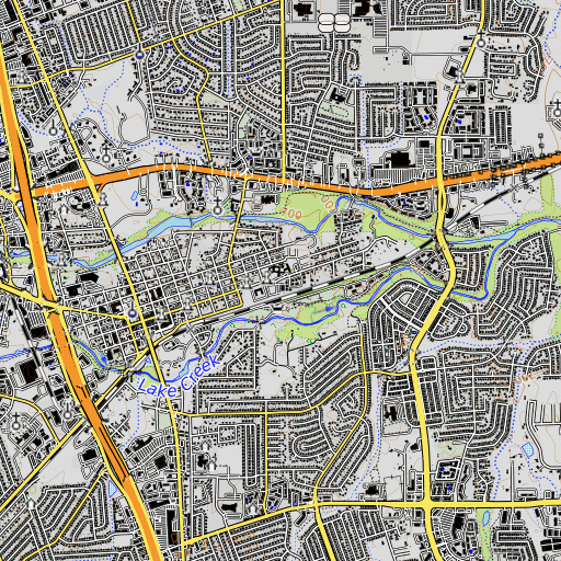 OpenTopoMap map of Trinity Lutheran Church, TX
