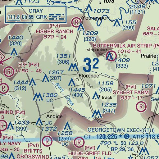 FAA VFR chart of United Methodist Church, TX