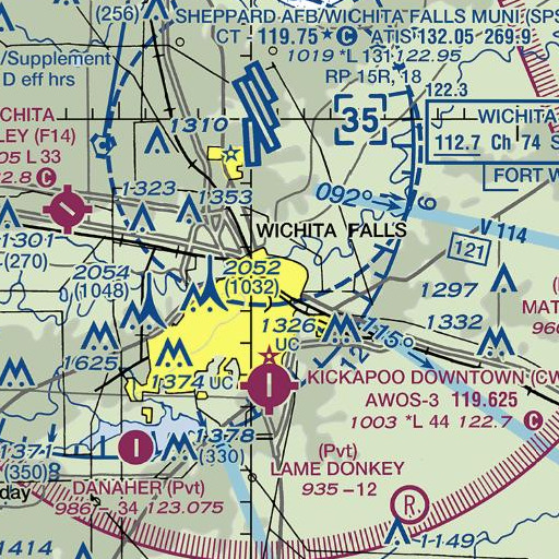 FAA VFR chart of Mitchells Chapel Church, TX