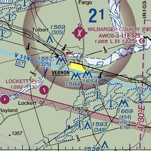 FAA VFR chart of First Apostolic Church, TX
