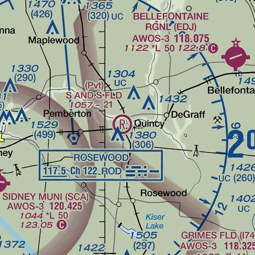 FAA VFR chart of Quincy Post Office, OH