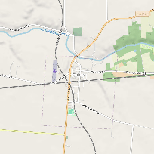 OpenStreetMap map of Quincy Post Office, OH