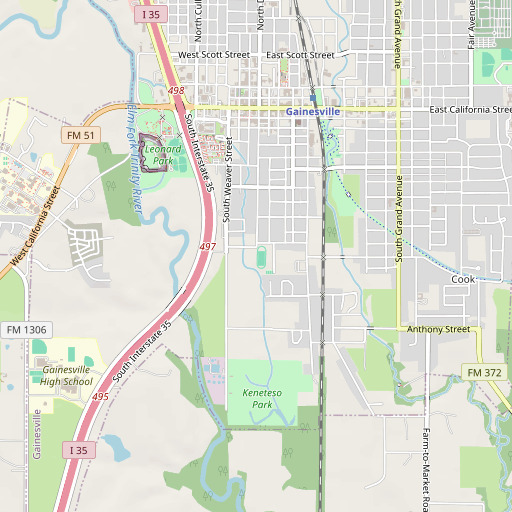 OpenStreetMap map of Leopard Stadium, TX