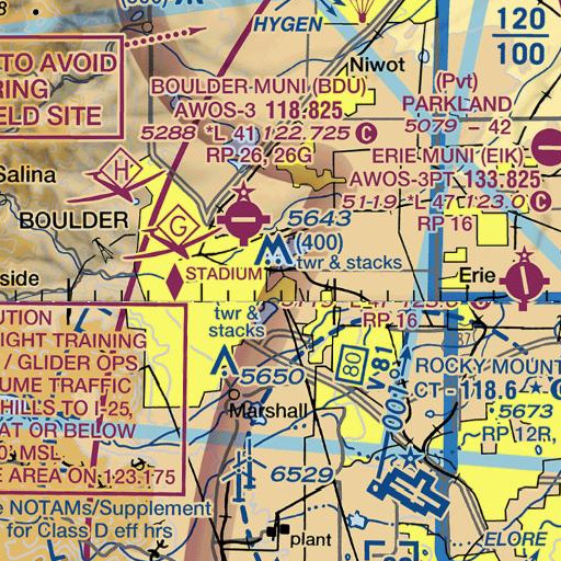 FAA VFR chart of Enterprise Ditch, CO