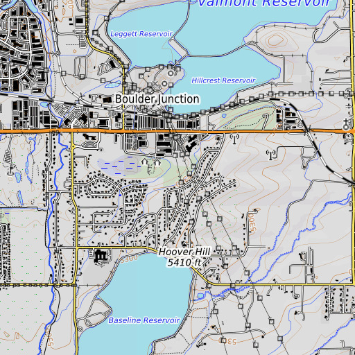 OpenTopoMap map of Enterprise Ditch, CO