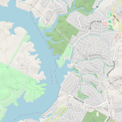 OpenStreetMap map of Bar K Park, TX