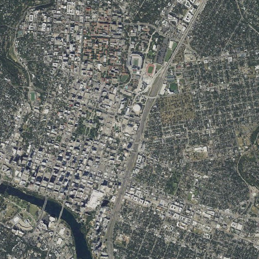 Aerial imagery of Waterloo Park, TX