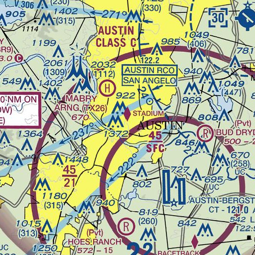 FAA VFR chart of French Legation, TX