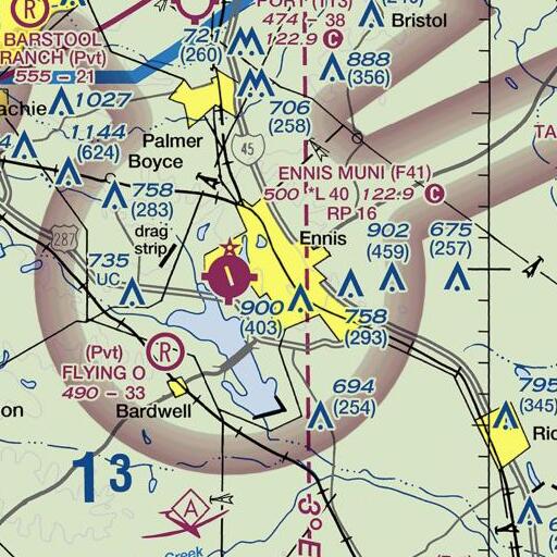 FAA VFR chart of Fain House, TX