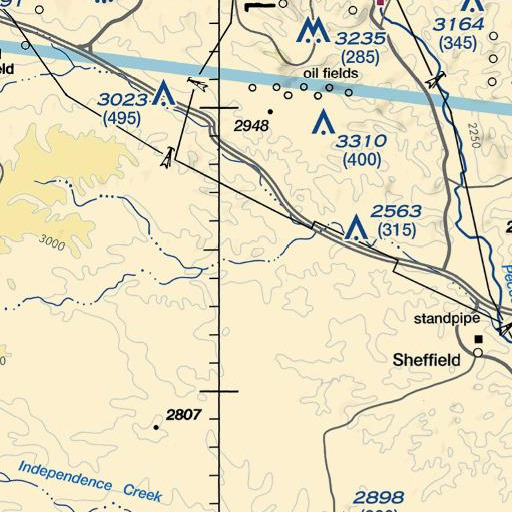 FAA VFR chart of Canon Ranch Railroad Eclipse Windmill, TX