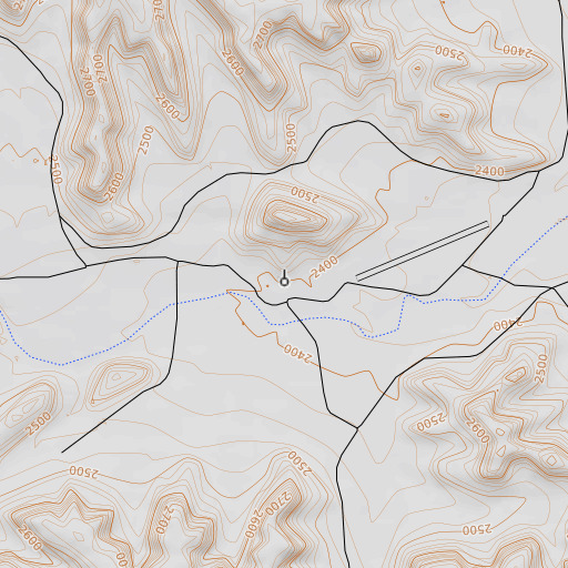 OpenTopoMap map of Canon Ranch Railroad Eclipse Windmill, TX