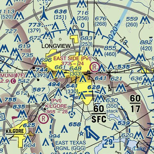 FAA VFR chart of Northcutt House, TX