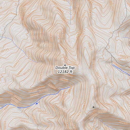 OpenTopoMap map of Double Top, CO