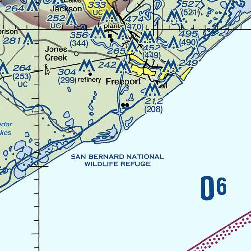 FAA VFR chart of Bryan Beach, TX