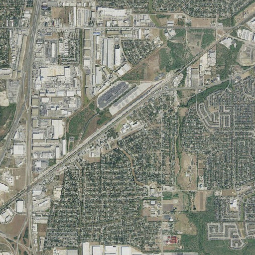Aerial imagery of Kirby Junior High School, TX