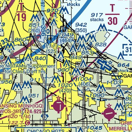 FAA VFR chart of Hammond Post Office, IN