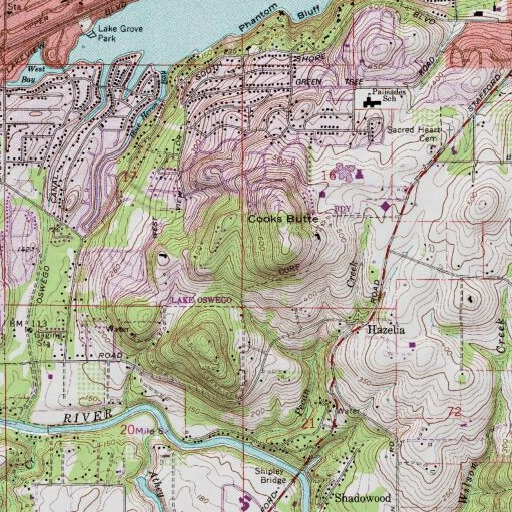 USGS 24K topo map of Cooks Butte City Park, OR