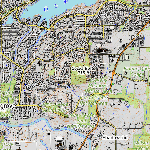 OpenTopoMap map of Cooks Butte City Park, OR