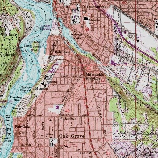 USGS 24K topo map of Bunnell Park, OR