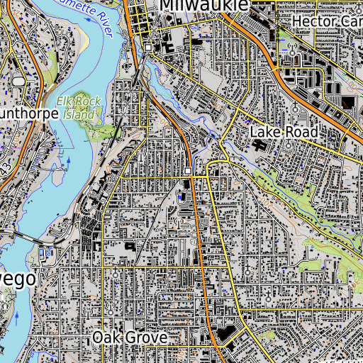 OpenTopoMap map of Bunnell Park, OR