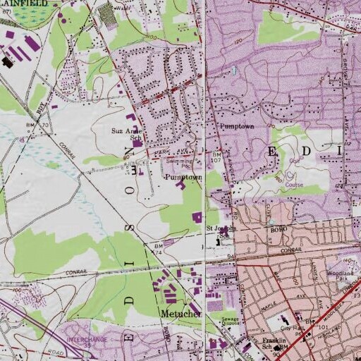 USGS 24K topo map of Woodbrook Elementary School, NJ