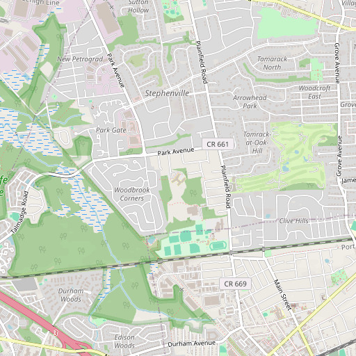 OpenStreetMap map of Woodbrook Elementary School, NJ
