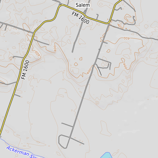 OpenTopoMap map of Riverside Cemetery, TX