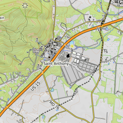 OpenTopoMap map of Knott Athletic Recreation Convocation Complex, MD