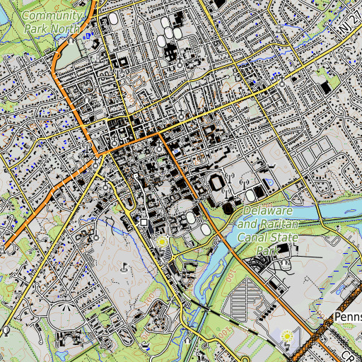 OpenTopoMap map of Guyot Hall, NJ