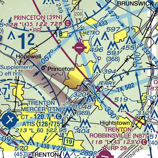 FAA VFR chart of Pyne Hall, NJ