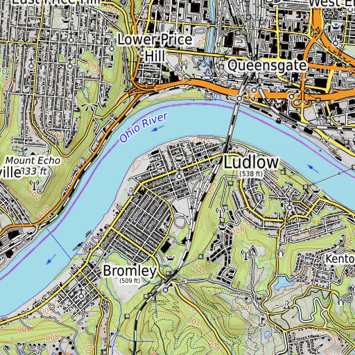 OpenTopoMap map of Saint James School, KY