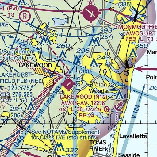 FAA VFR chart of Interchange 90, NJ