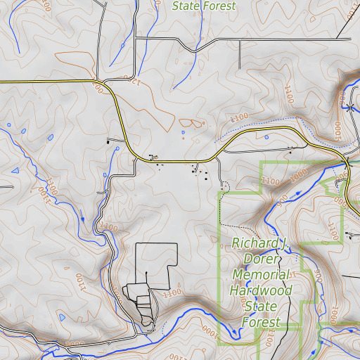 OpenTopoMap map of Wisel Cemetery, MN