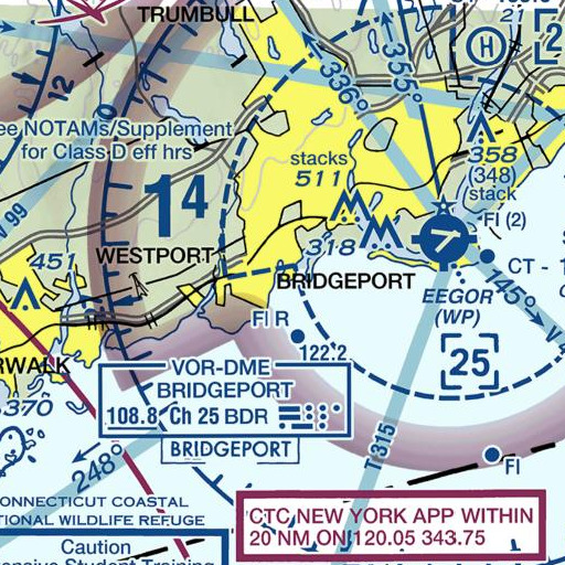 FAA VFR chart of Ash Creek, CT