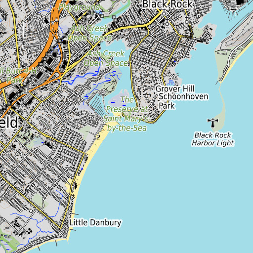 OpenTopoMap map of Ash Creek, CT