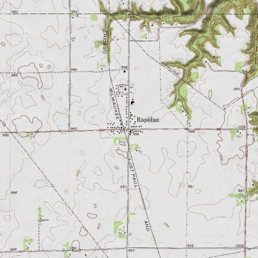 USGS 24K topo map of Rapidan Post Office (historical), MN