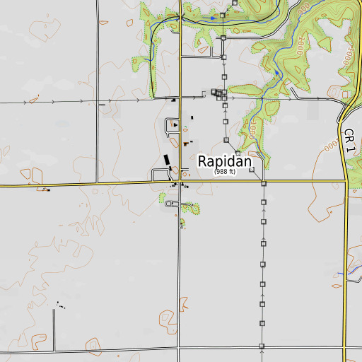 OpenTopoMap map of Rapidan Post Office (historical), MN