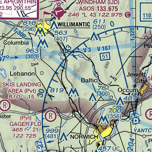 FAA VFR chart of Ayers Gap, CT