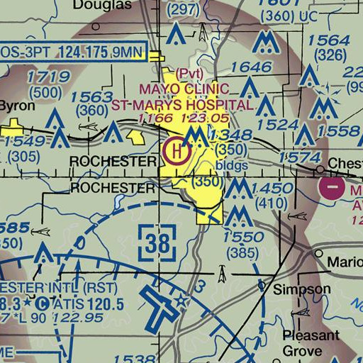 FAA VFR chart of Crossroads College, MN
