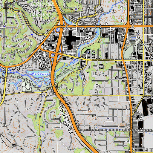 OpenTopoMap map of Crossroads College, MN
