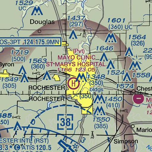 FAA VFR chart of Rochester, MN