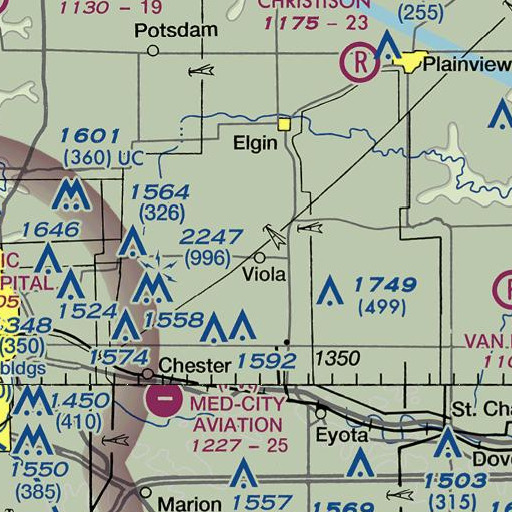 FAA VFR chart of Viola (historical), MN