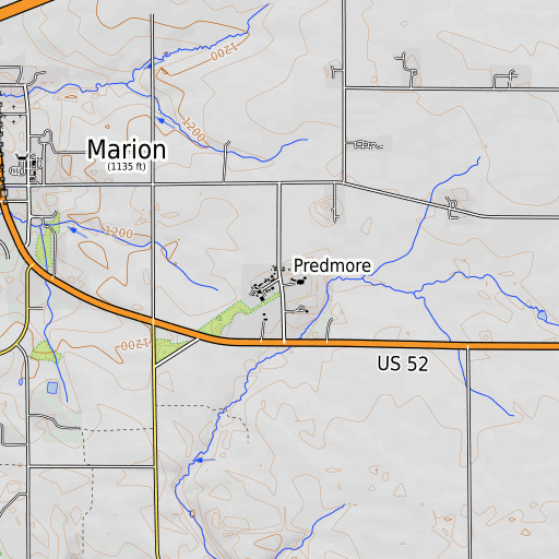 OpenTopoMap map of Predmore (historical), MN