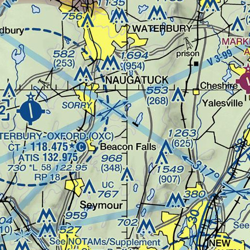 FAA VFR chart of Beacon Cap, CT