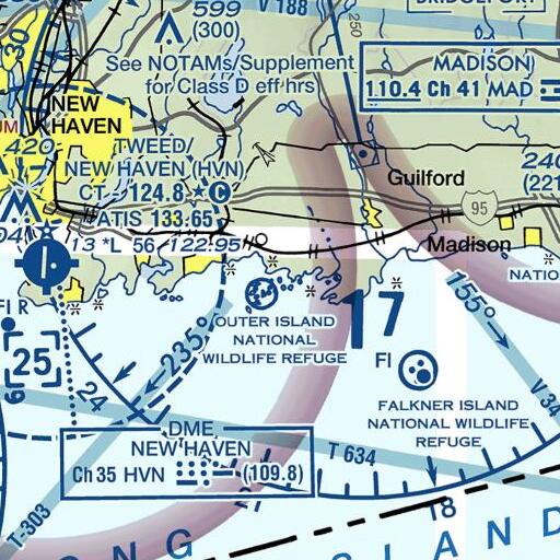 FAA VFR chart of Bear Island, CT