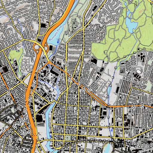 OpenTopoMap map of Beardsley School, CT