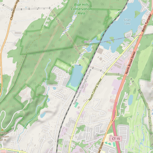 OpenStreetMap map of Beaver Pond, CT