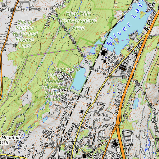 OpenTopoMap map of Beaver Pond, CT