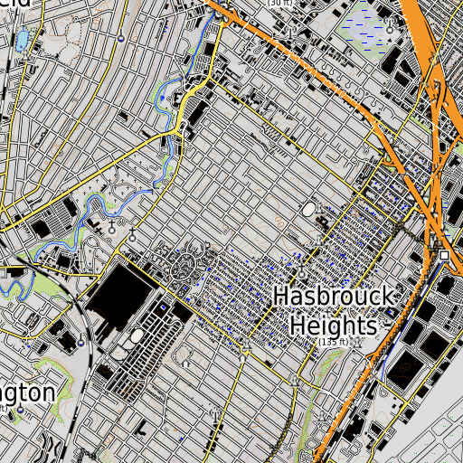 OpenTopoMap map of Hilltop Elementary School, NJ