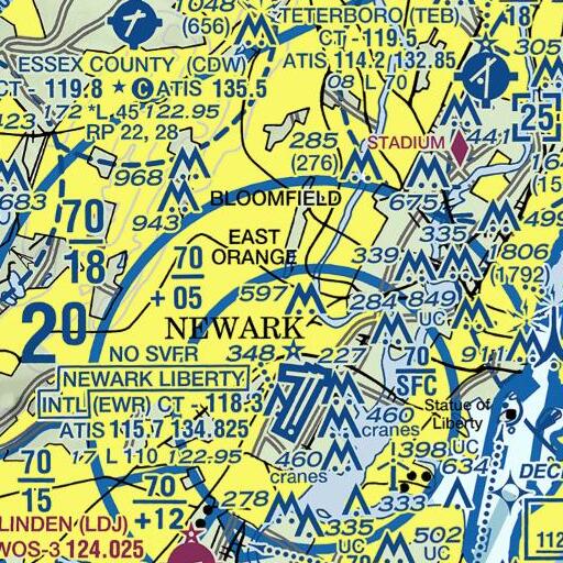FAA VFR chart of Interchange 13, NJ